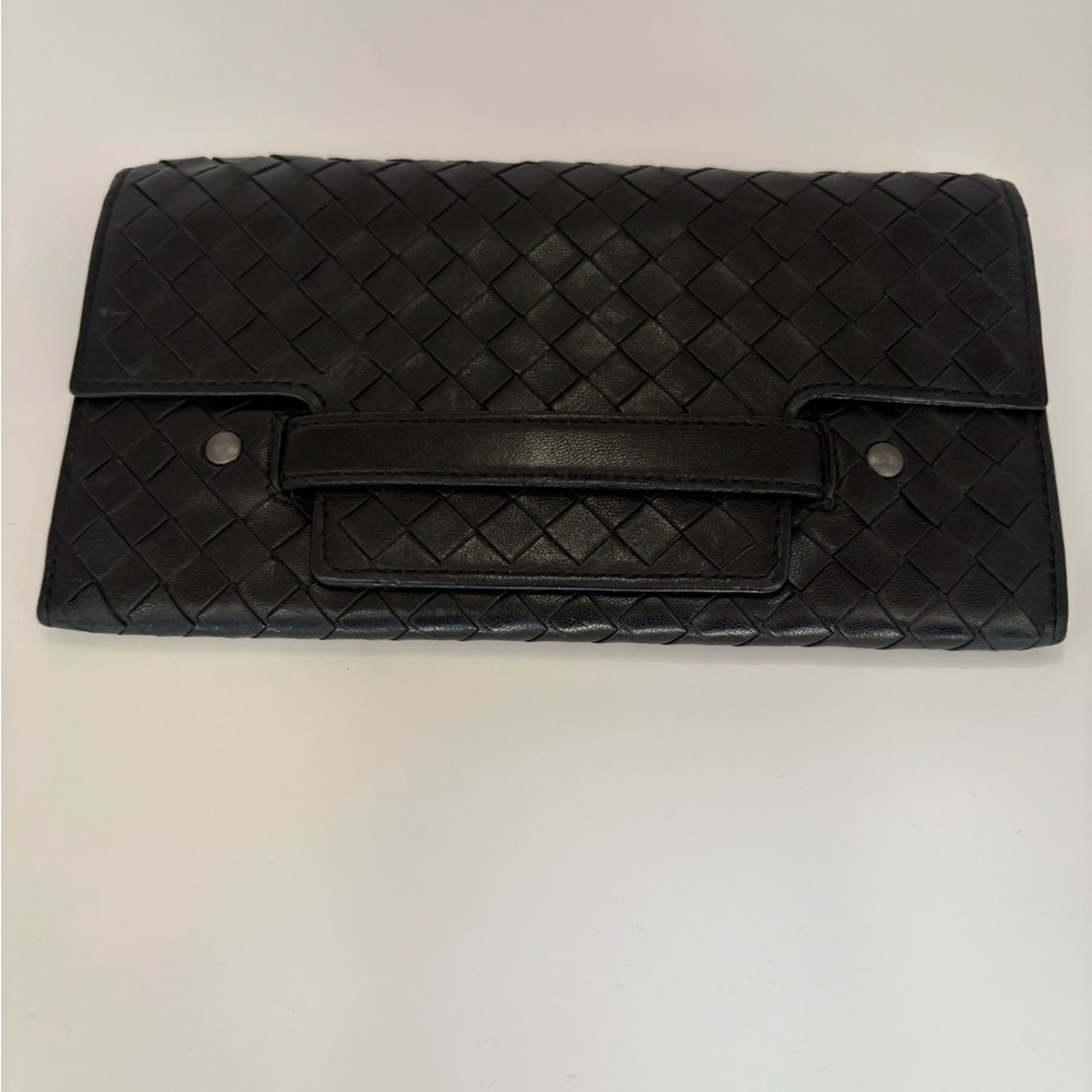 Bottega Veneta Intrecciato Leather Flap Wallet dark navy Wallet-unique - Picture 3 of 13